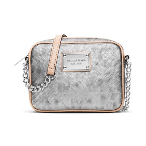 michael michael kors bade-zehentrenner metallic silver|michael kors silver crossbody bag.